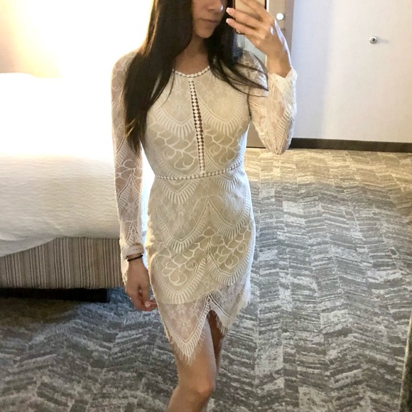 White Lace Mini Dress - Picture 2 of 8